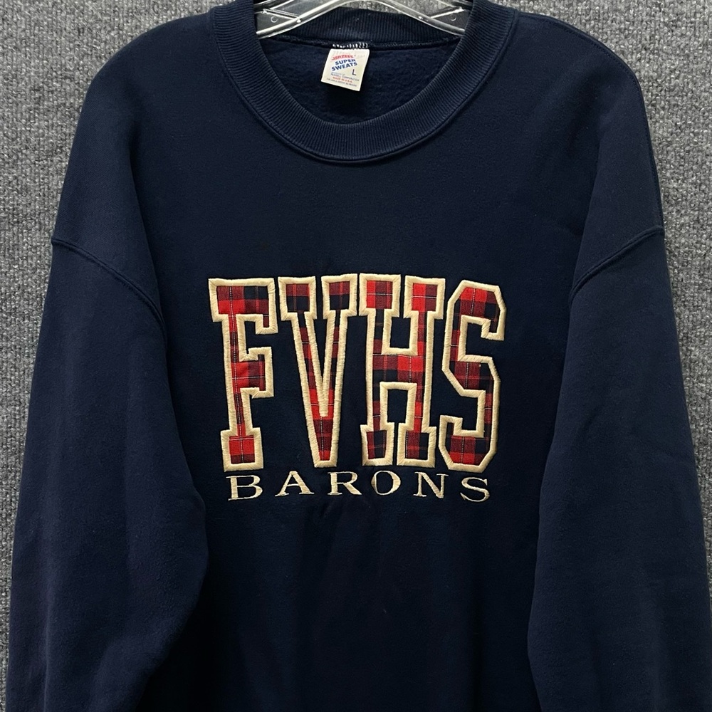 Vtg FVHS Barons Fountain Valley CA Jerzees Sweatshirt Men unisex Crewneck Fleece